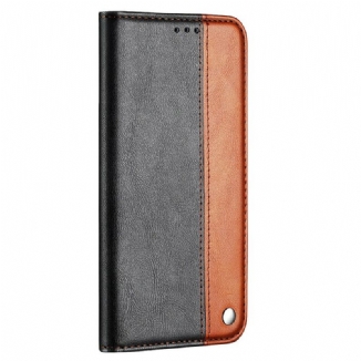 Flip Cover iPhone 13 Mini Bicolore Effet Cuir