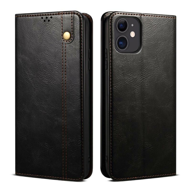 Flip Cover iPhone 13 Mini Simili Cuir Ciré