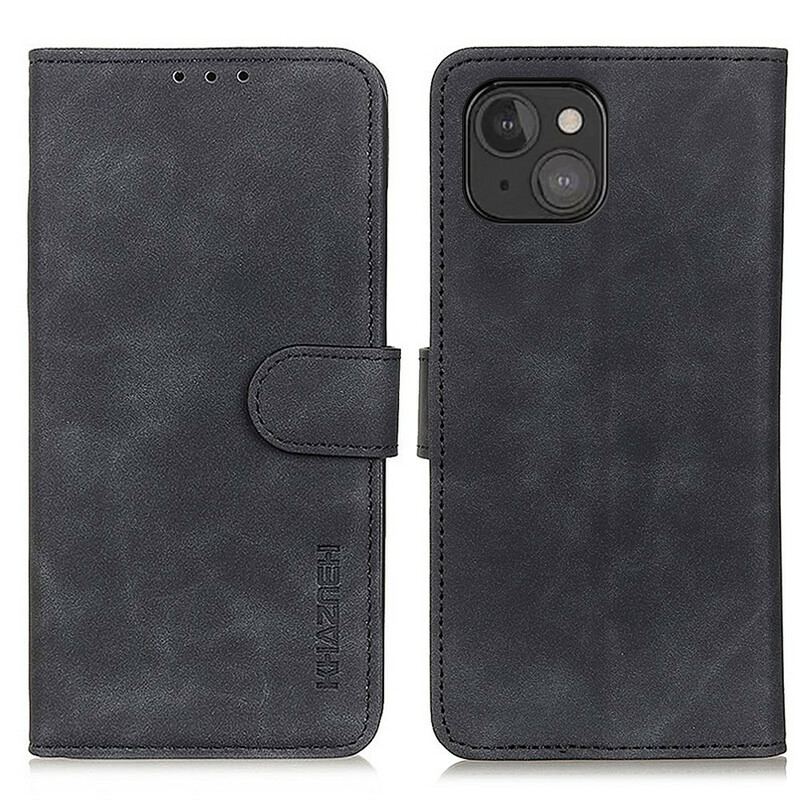 Housse iPhone 13 Mini Effet Cuir Vintage KHAZNEH