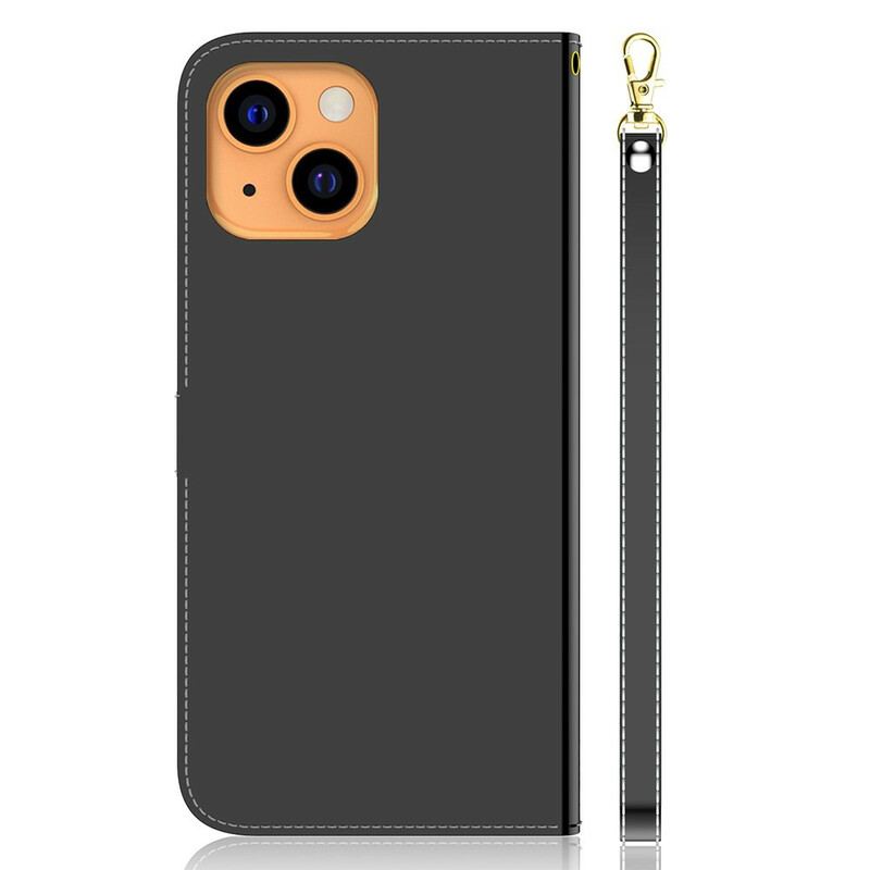 Housse iPhone 13 Mini Simili Cuir Couverture Miroir