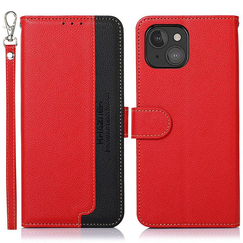 Housse iPhone 13 Mini Style Litchi RFID KHAZNEH