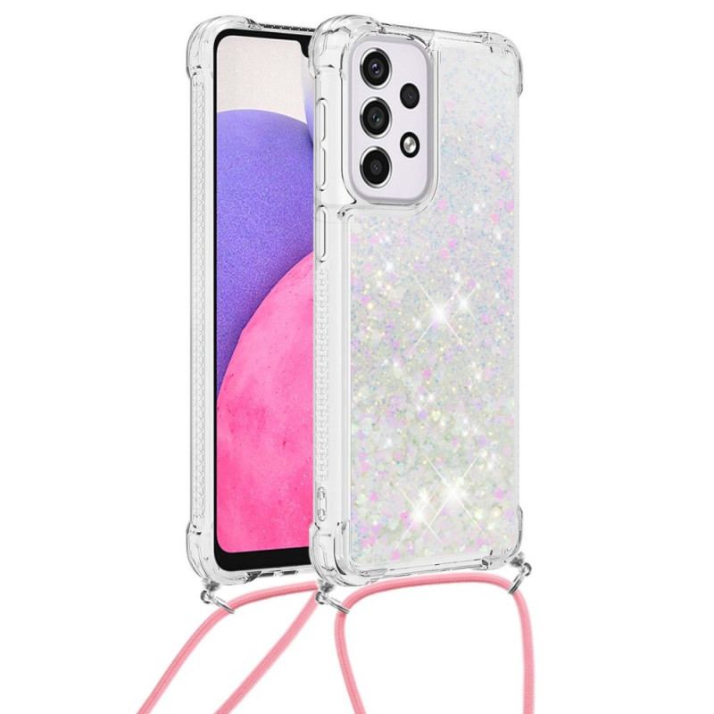 Coque Samsung Galaxy A33 5G à Cordon Paillettes Design