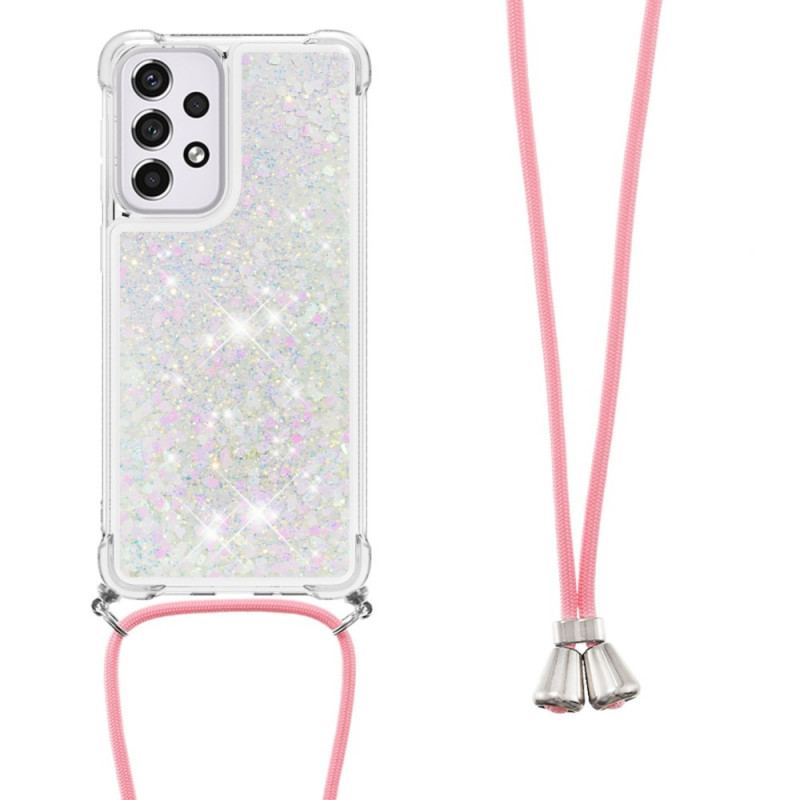 Coque Samsung Galaxy A33 5G à Cordon Paillettes Design