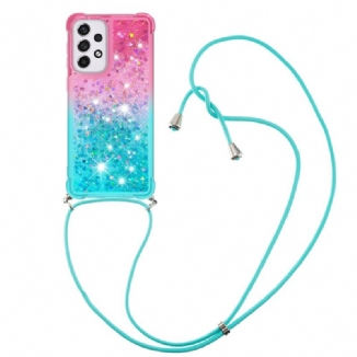 Coque Samsung Galaxy A33 5G à Cordon Silicone Paillettes