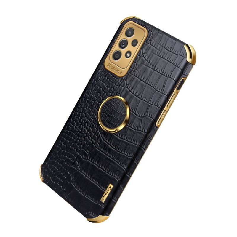 Coque Samsung Galaxy A33 5G Effet Peau de Crocodile Anneau-Support