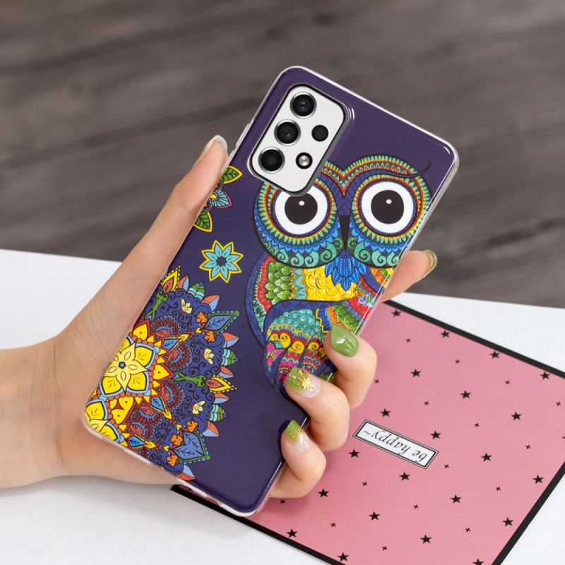 Coque Samsung Galaxy A33 5G Hibou Mandala Fluorescente
