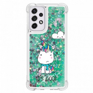 Coque Samsung Galaxy A33 5G Licorne Paillettes