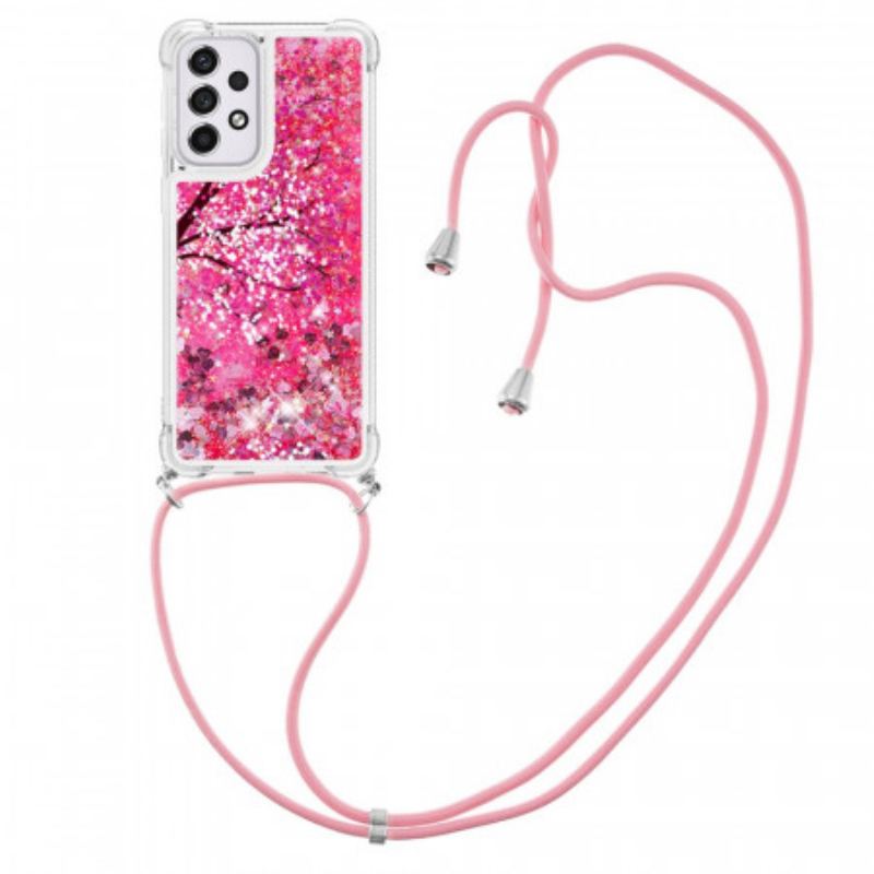 Coque Samsung Galaxy A33 5G Paillettes Arbre avec Cordon