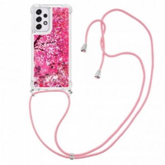 Coque Samsung Galaxy A33 5G Paillettes Arbre avec Cordon