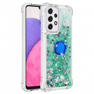 Coque Samsung Galaxy A33 5G Paillettes avec Anneau-Support