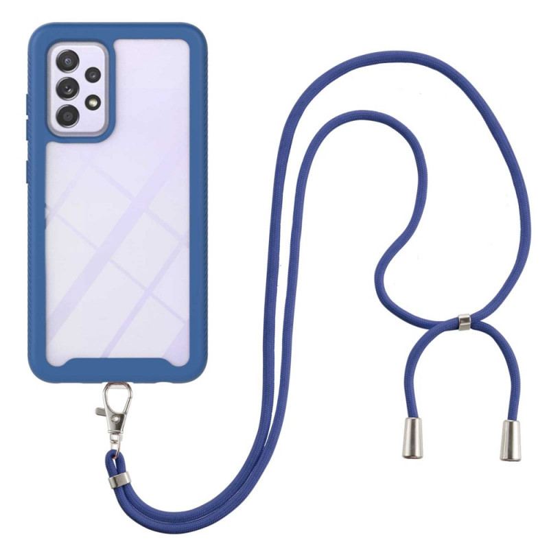 Coque Samsung Galaxy A33 5G Transparente avec Cordon Coloré