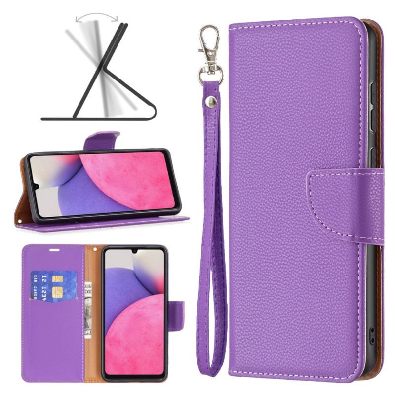 Housse Samsung Galaxy A33 5G Litchi Fermoir Oblique