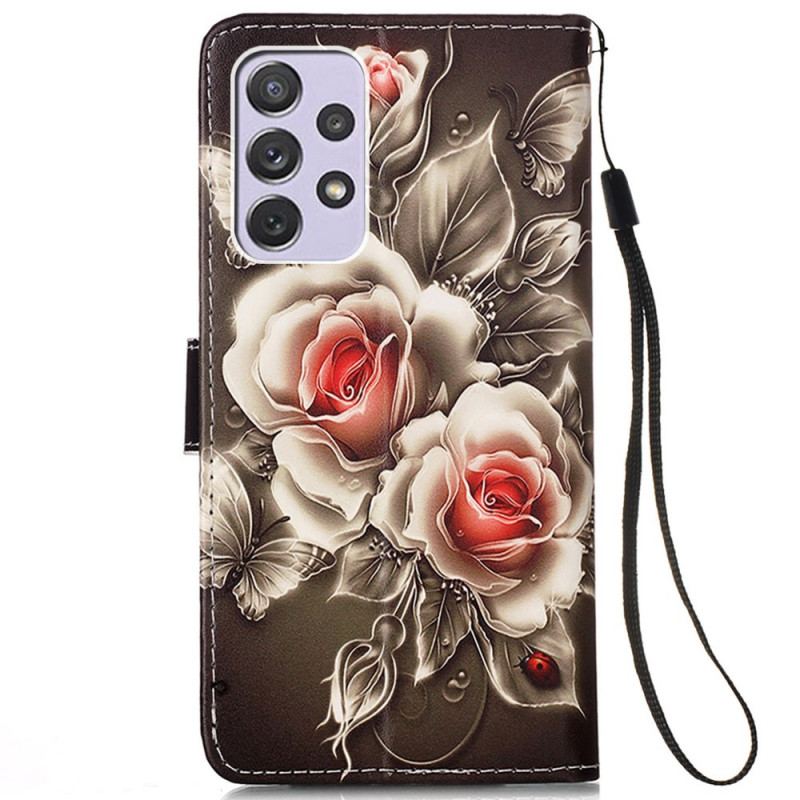 Housse Samsung Galaxy A33 5G Roses Dorées
