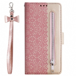 Housse Samsung Galaxy S20 Ultra Dentelle Porte-Monnaie à Lanière