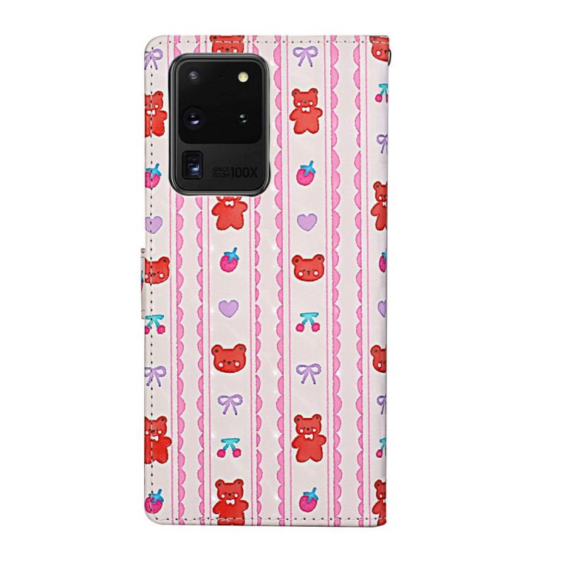 Housse Samsung Galaxy S20 Ultra à Lanière Ajustable Oursons