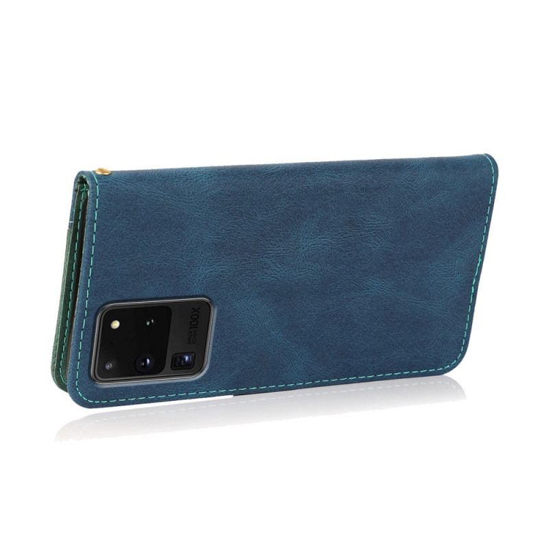 Housse Samsung Galaxy S20 Ultra Simili Cuir Bicolore Triangle