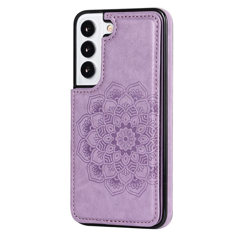 Coque Samsung Galaxy S22 5G Porte-Cartes Impression Mandala