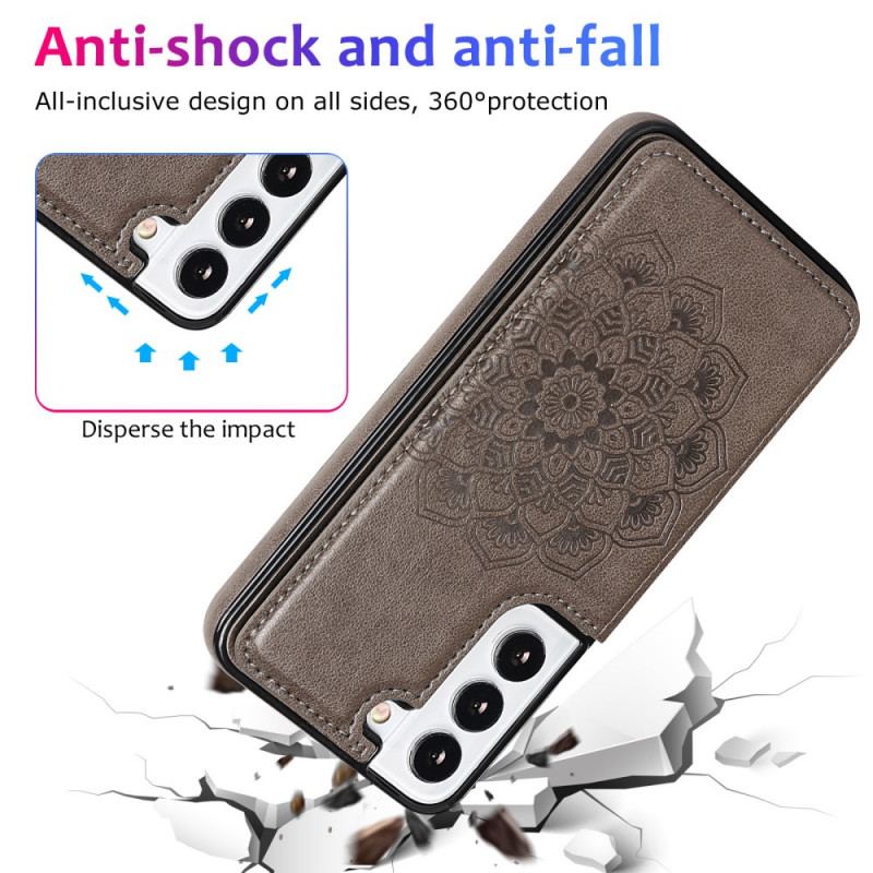 Coque Samsung Galaxy S22 5G Porte-Cartes Impression Mandala