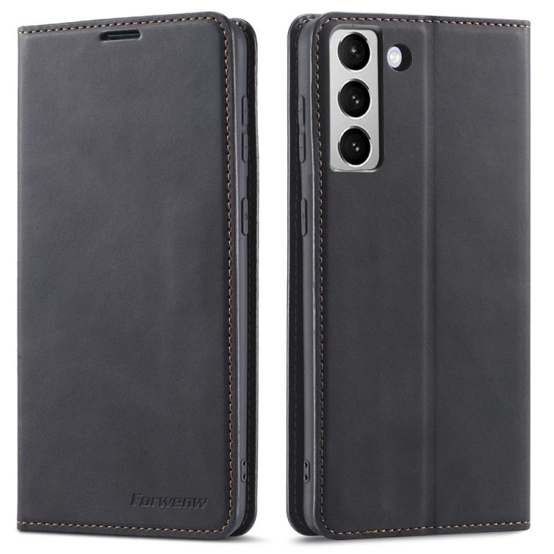 Flip Cover Samsung Galaxy S22 5G Effet Cuir FORWENW