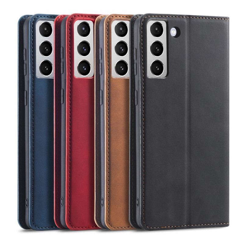 Flip Cover Samsung Galaxy S22 5G Effet Cuir FORWENW