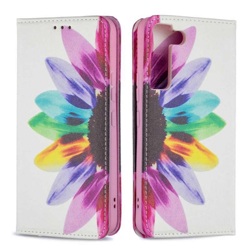 Flip Cover Samsung Galaxy S22 5G Fleur Aquarelle