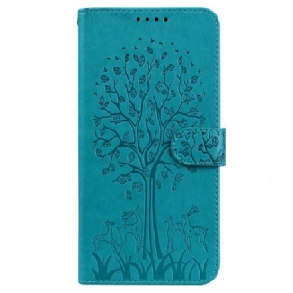 Housse Samsung Galaxy S22 5G Arbre et Cerfs