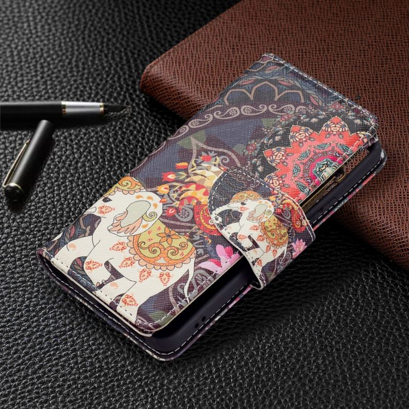 Housse Samsung Galaxy S22 5G Poche Zippée Éléphant