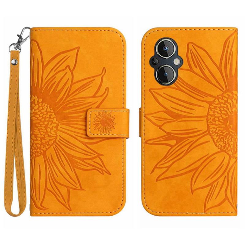 Housse Oppo Reno 8 Lite Tournesol à Lanière