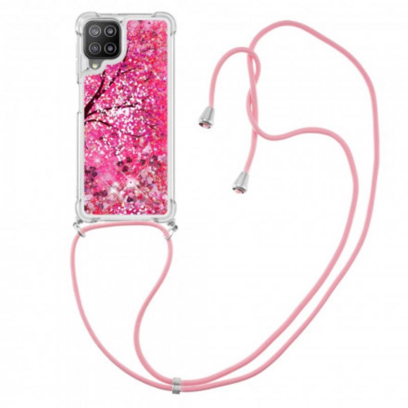 Coque Samsung Galaxy A22 4G à Cordon Paillettes Arbre