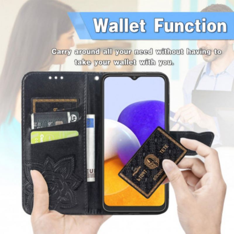 Housse Samsung Galaxy A22 4G Demi Papillons
