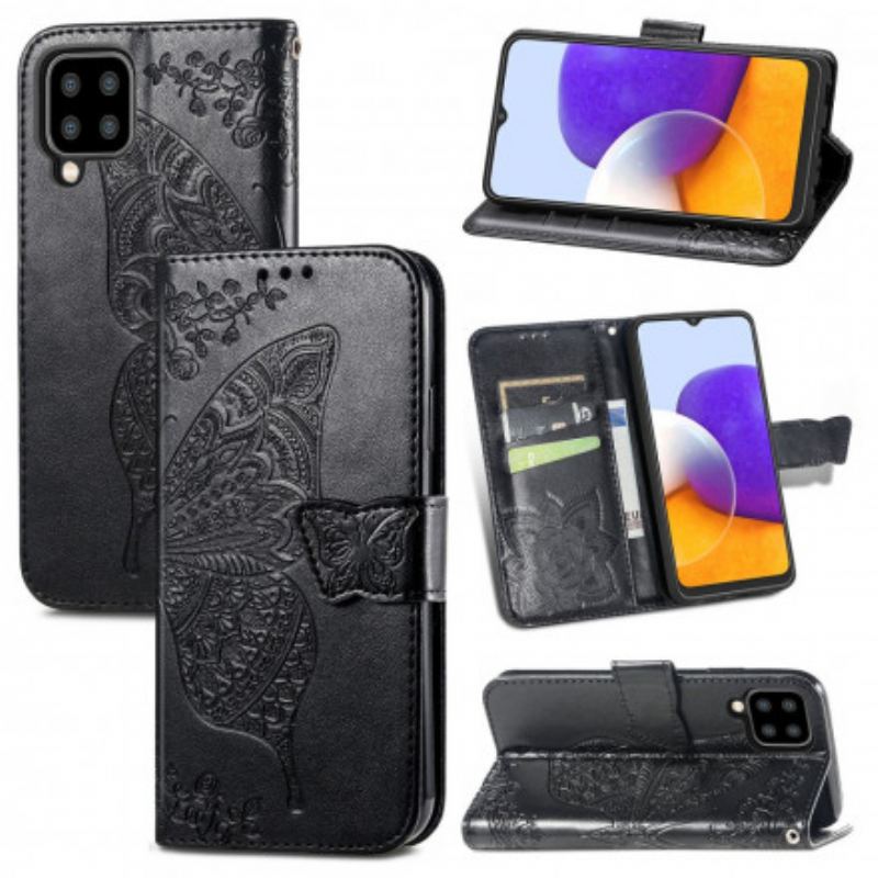 Housse Samsung Galaxy A22 4G Demi Papillons