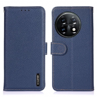 Housse OnePlus 11 5G Cuir Véritable Litchi KHAZNEH