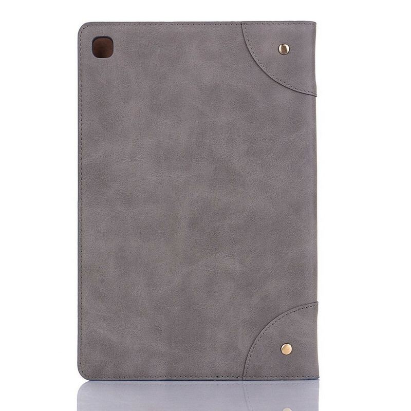 Étui Samsung Galaxy Tab A7 Lite Simili Cuir Vintage Rivets