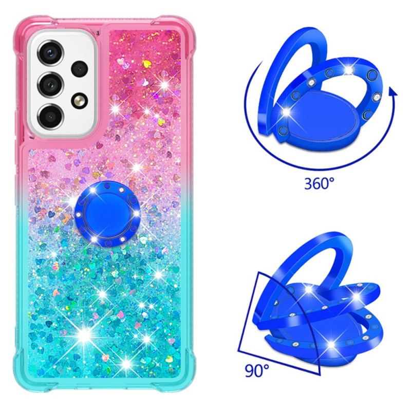 Coque Samsung Galaxy A53 5G Paillettes Anneau-Support