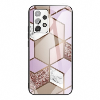 Coque Samsung Galaxy A53 5G Verre Trempé Marbre Géométrie