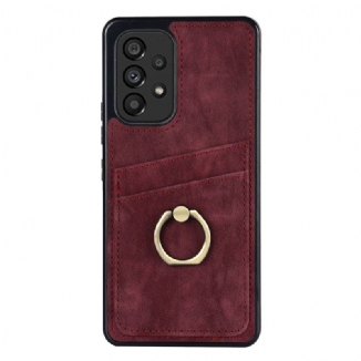 Coque Samsung Galaxy A53 5G Vintage Anneau-Support et Porte-Cartes