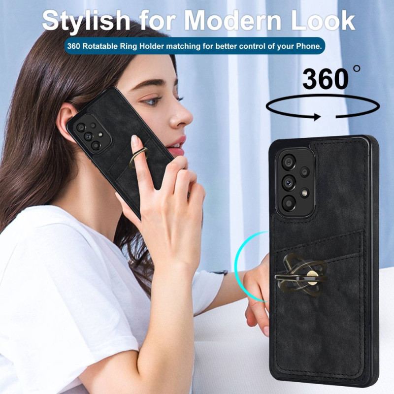 Coque Samsung Galaxy A53 5G Vintage Anneau-Support et Porte-Cartes