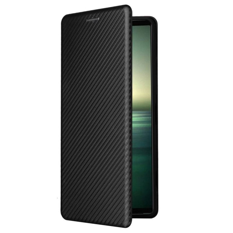 Flip Cover Sony Xperia 1 IV Texture Fibre Carbone