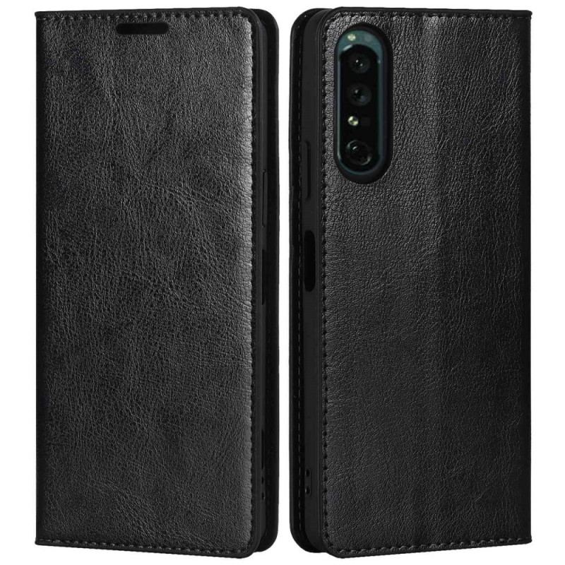 Flip Cover Sony Xperia 1 IV Véritable Cuir