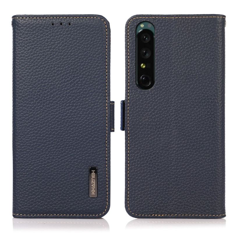 Housse Sony Xperia 1 IV Cuir Litchi KHAZNEH RFID