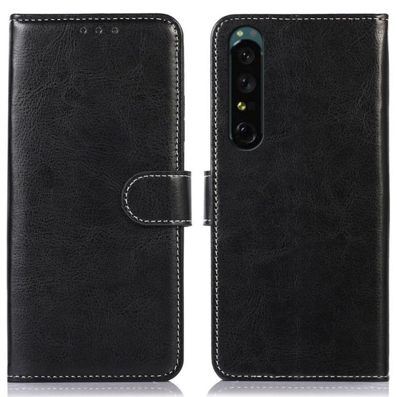 Housse Sony Xperia 1 IV Style Cuir Coutures Apparentes
