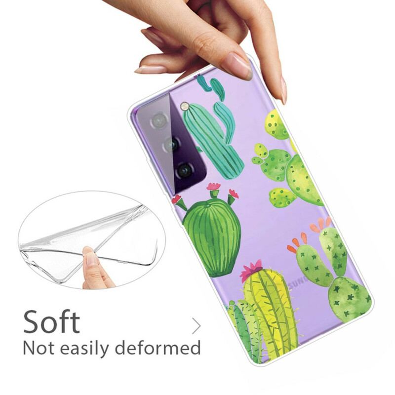 Coque Samsung Galaxy S21 FE Cactus Aquarelle