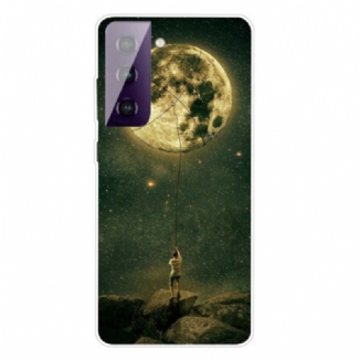 Coque Samsung Galaxy S21 FE Flexible Homme à la Lune