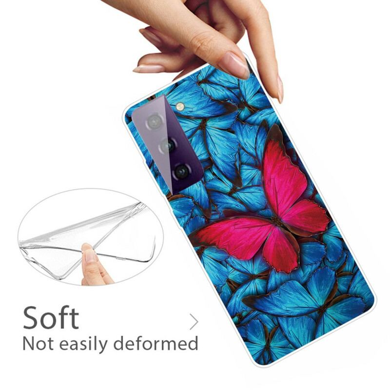 Coque Samsung Galaxy S21 FE Flexible Papillons