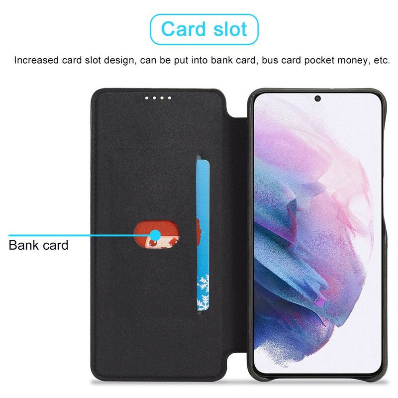 Flip Cover Samsung Galaxy S21 FE LC.IMEEKE Effet Cuir