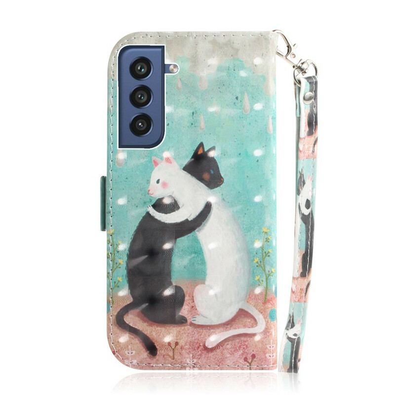 Housse Samsung Galaxy S21 FE Amis Chats à Lanière
