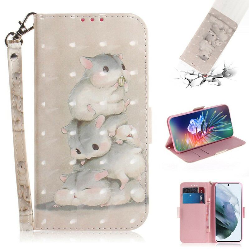 Housse Samsung Galaxy S21 FE Hamsters à Lanière