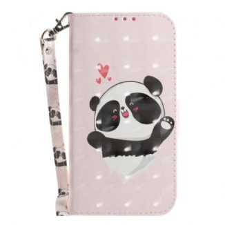 Housse Samsung Galaxy S21 FE Panda Love à Lanière