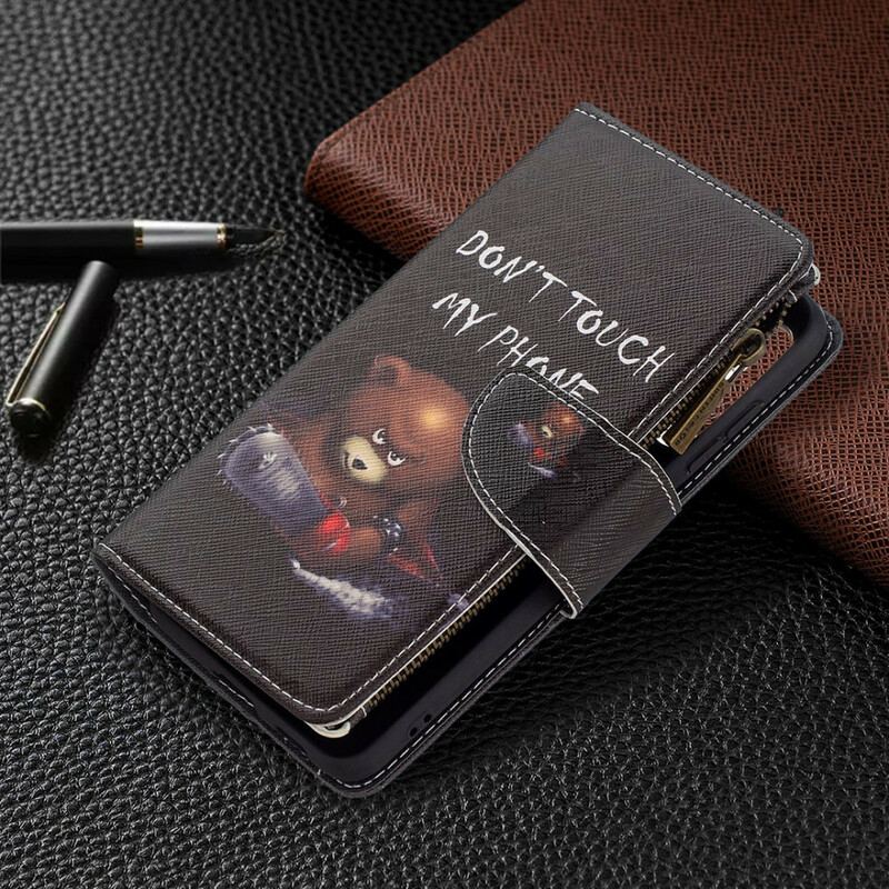 Housse Samsung Galaxy S21 FE Poche Zippée Ours