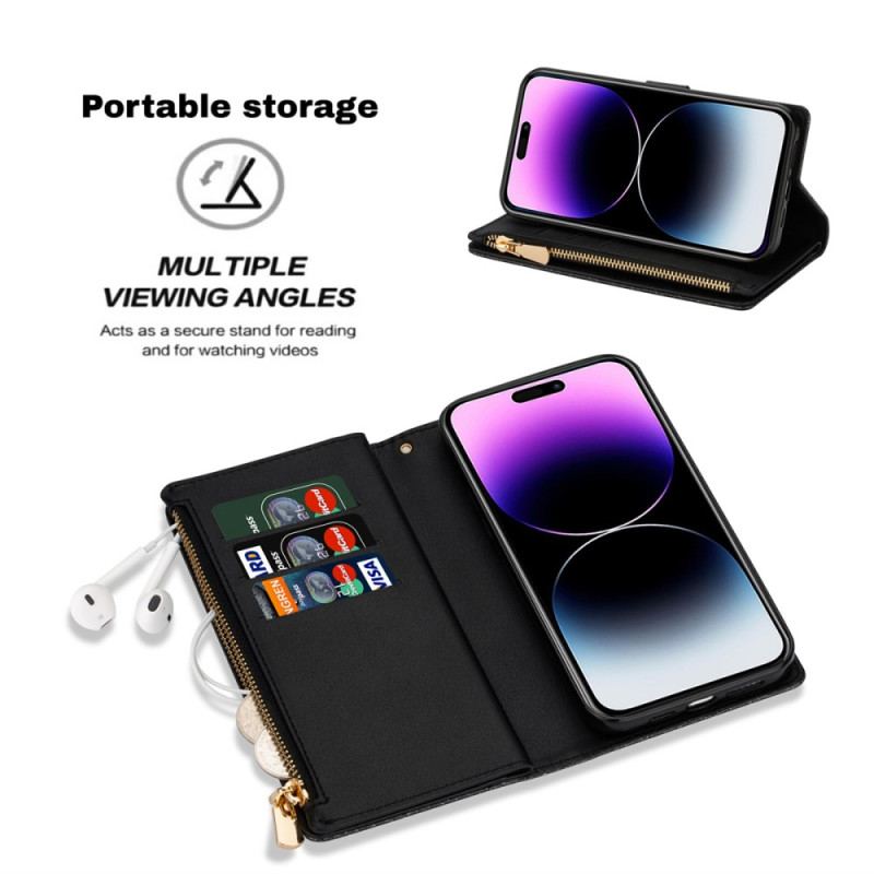 Housse iPhone 15 Pro Max Paillettes avec Porte-Monnaie